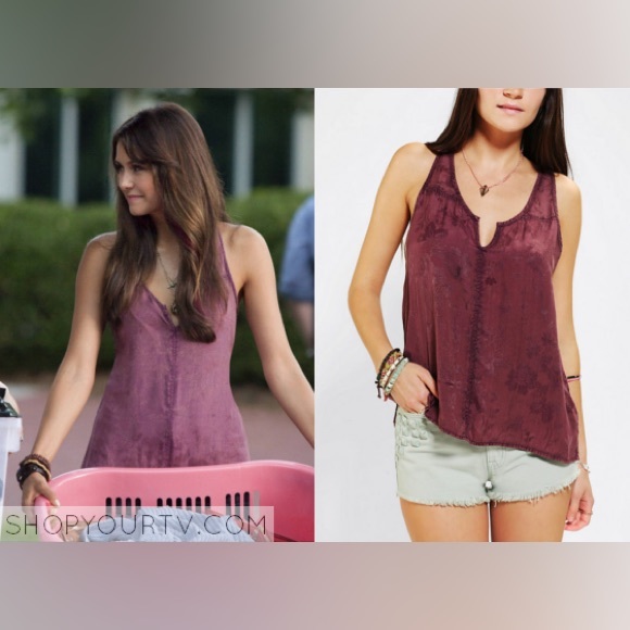 UO Ecoté Green Embroidered Floral V-Neck Racerback Loose Fit Tank Top Blouse - Picture 8 of 11